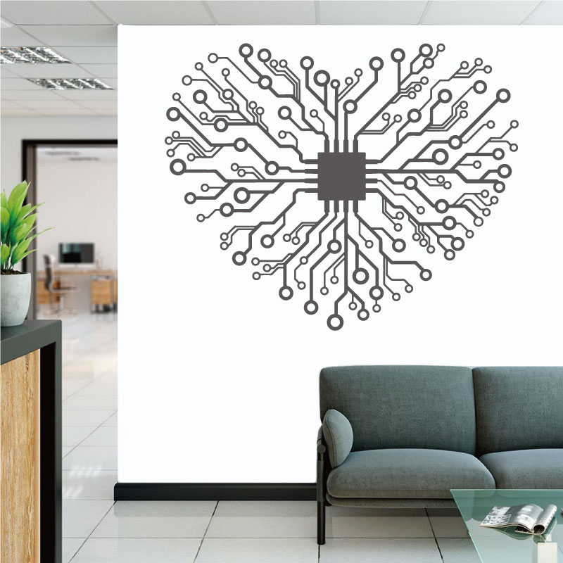 Tech Office Wall - Cinta Chip Teknologi Perusahaan Kantor Vinyl