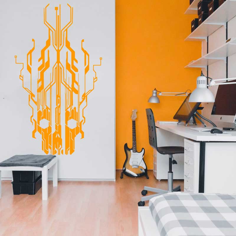 Chip Sirkuit Teknologi Tengkor - Tech Office Wall ulasan dan harga