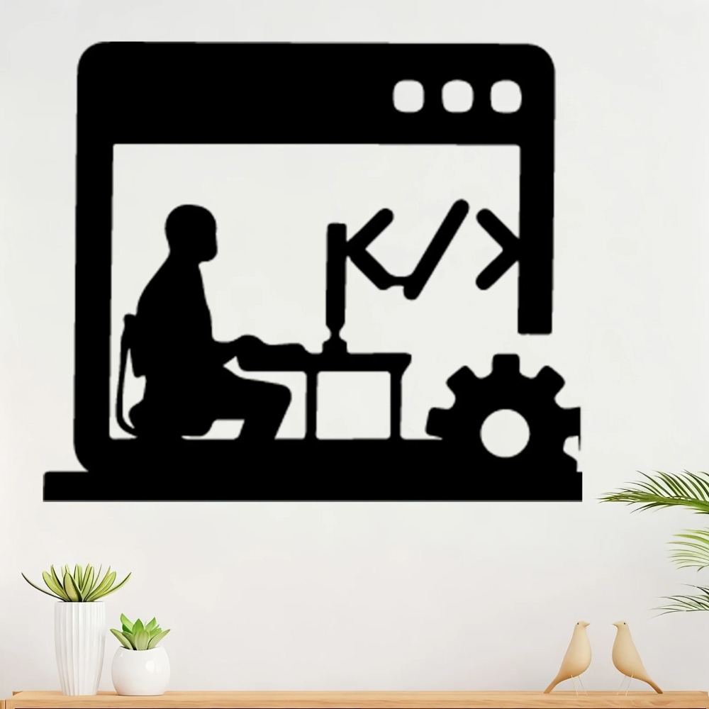Seni Dinding Logam Modern Code - Tech Office Wall ulasan dan harga