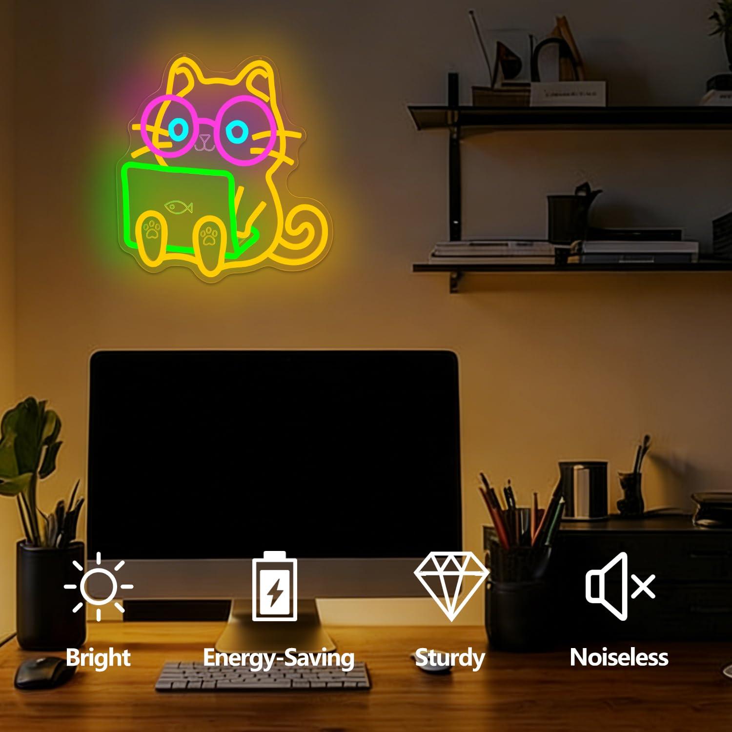 Lampu LED USB Neon Sign Laptop - Tech Office Wall ulasan dan harga