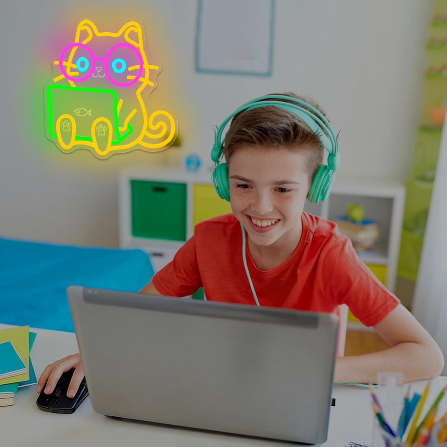 Lampu LED USB Neon Sign Laptop - Tech Office Wall ulasan dan harga